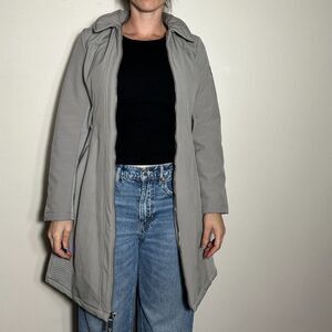 Guess Gray Water Resistant Lightweight Softshell Trench Coat Size Small